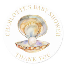 Vattenfärg Ocean Little Pearl Baby Shower