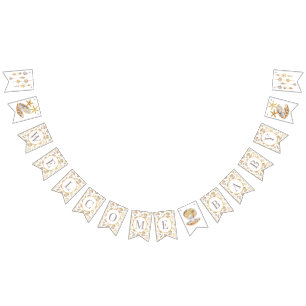 Vattenfärg Ocean Little Pearl Baby Shower Vimplar