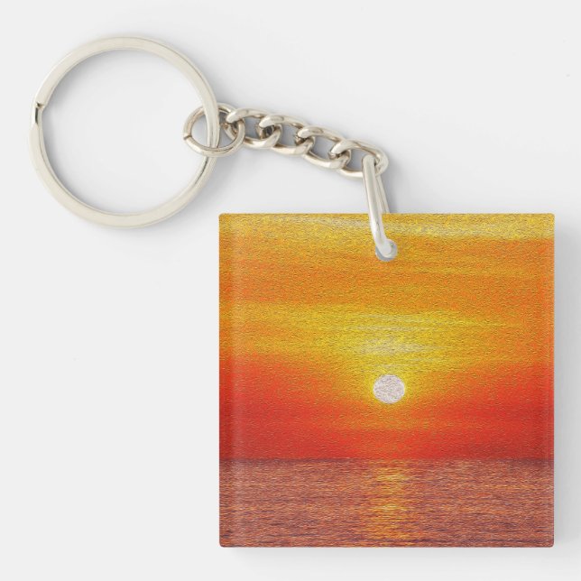 Vattenfärg Ocean Sunset Summer Beach Vågar (Framsidan)