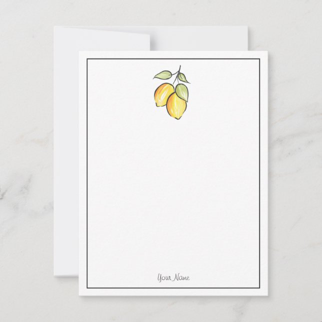 Vattenfärg och Bläck Lemons Anteckningskort (Framsida)