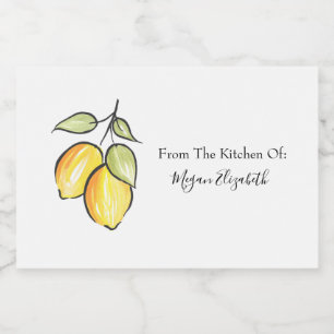 Vattenfärg och Bläck Lemons Mat Etiketter