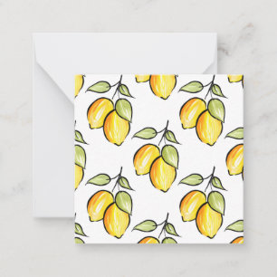 Vattenfärg och Bläck Lemons Mönster Anteckningskort