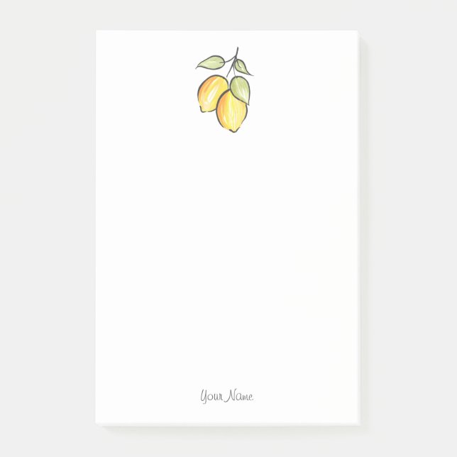 Vattenfärg och Bläck Lemons Post-it Block (Framsida)