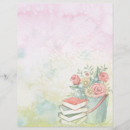 Vattenfärg och blommor brevhuvud