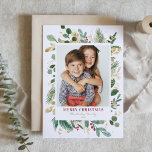 Vattenfärg och Foil Winter Greenery Photo jul Helgkort<br><div class="desc">Fira säsongen med vårt anpassade julkort, vackert designat med vinter-gröneneri med vattenfärg och guld-folie med elegant. Julkortet erbjuder en elegant och personlig till dina helgmöten. Perfekt för familjer, par eller vänner, lägg till ditt favoritfoto och ett anpassningsbar-meddelande. Oavsett om du skickar önskemål till familj, vänner eller kolleger ger vårt botaniska...</div>
