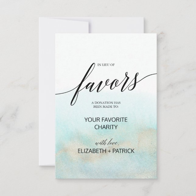 Vattenfärg och Guld i stället för förmånskort Inbjudningar (Framsida)