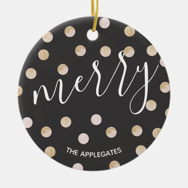 Vattenfärg och Guld | Keramisk prydnadsföremål Julgransprydnad Keramik (Framsidan)