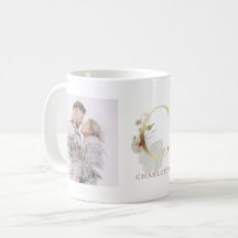 Vattenfärg och Guld | Två foto Brev C Monogram