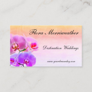 Vattenfärg och Orchids Events Stil Beauty Design Visitkort