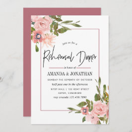 Vattenfärg  och Ro Guld Rehearsal Dinner Inbjudningar