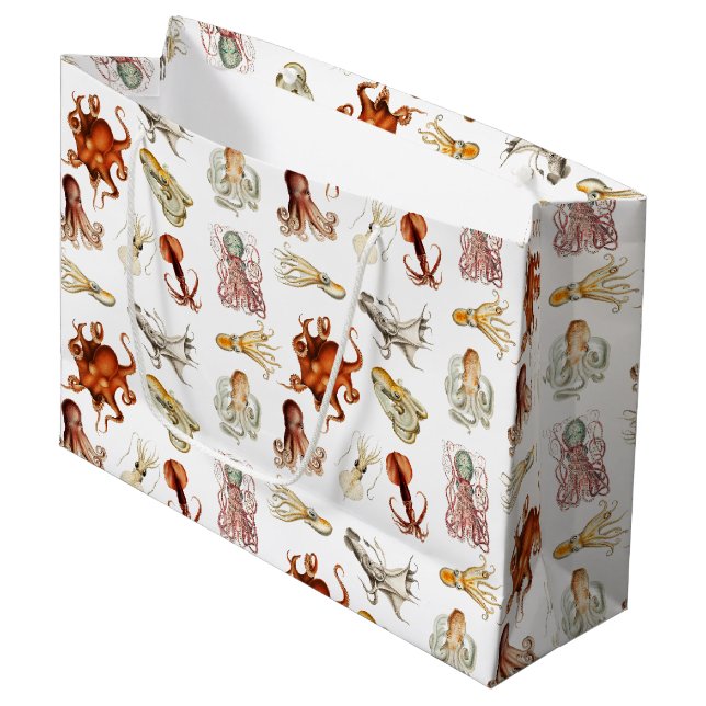 Vattenfärg Octopus Cephalopod Ocean Animals (Framsidan Vinklad)