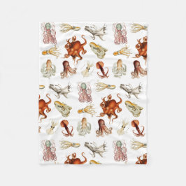 Vattenfärg Octopus Cephalopod Ocean Animals Fleecefilt