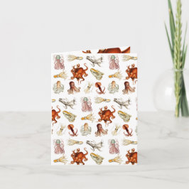 Vattenfärg Octopus Cephalopod Ocean Animals Kort