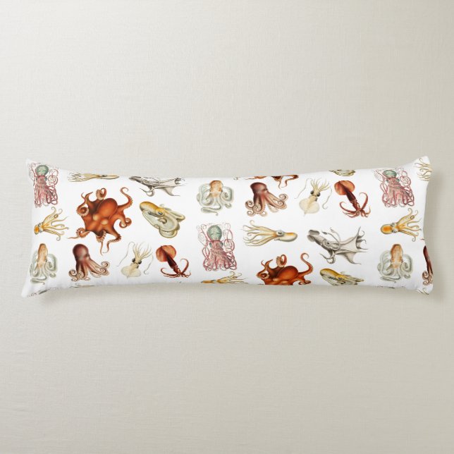 Vattenfärg Octopus Cephalopod Ocean Animals Kroppskudde (Framsidan)