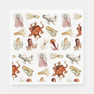Vattenfärg Octopus Cephalopod Ocean Animals Pappersservett