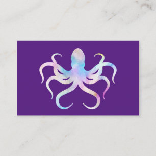 Vattenfärg, oktopus visitkort