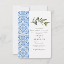 Vattenfärg Olive Blue-plattan Medelhavet Bröllop