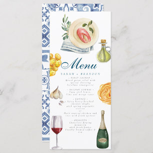 Vattenfärg Olive Blue-plattan Medelhavet Vin Meny