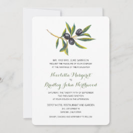Vattenfärg Olive Orchard | Bröllop Inbjudningar