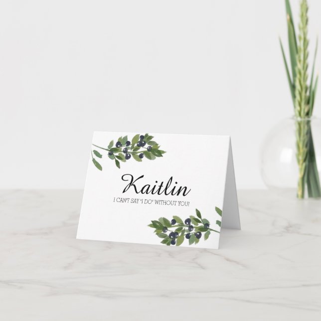 Vattenfärg Olive Orchard | Var mina brudar? Inbjudan (Framsida)