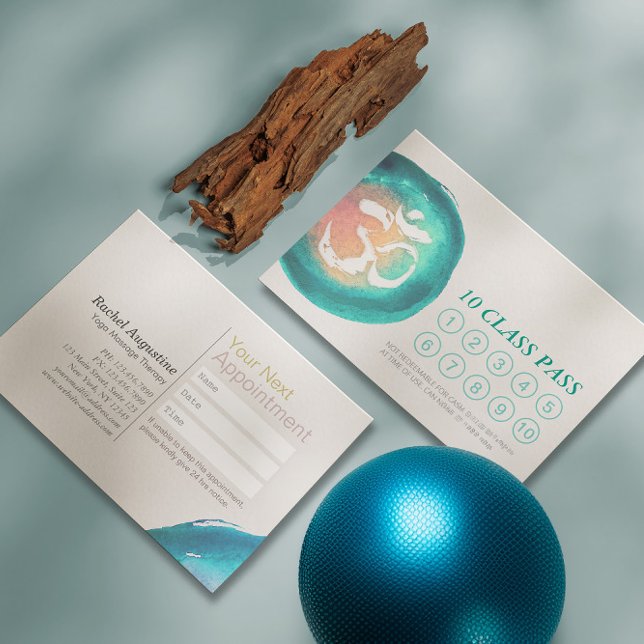 Vattenfärg om du signerar YOGA 10-klasspass Möte Tidsbeställning Kort (Skapare uppladdad)