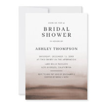 Vattenfärg Ombre Brun Modern Bröllopsfest