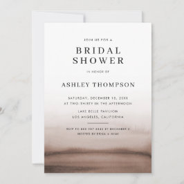 Vattenfärg Ombre Brun Modern Bröllopsfest Inbjudningar