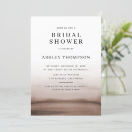 Vattenfärg Ombre Brun Modern Bröllopsfest Inbjudningar