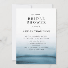 Vattenfärg Ombre Navy Blue Modern Möhippa Inbjudningar