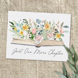 Vattenfärg Open Bok med Flowers Blommigt Aesthetic Vykort