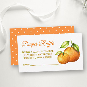 Vattenfärg Orange Baby Shower Prickar Blöja Lotter Tilläggskort