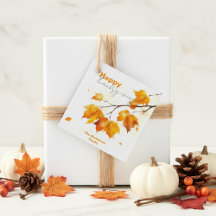 Vattenfärg Orange Lönnlöv Thanksgiving Familj