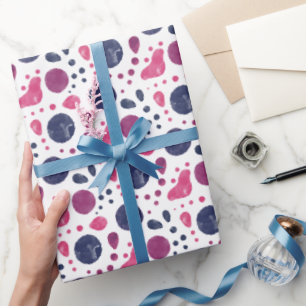 Vattenfärg Oregelbunden omslagning av Polka dots M Presentpapper