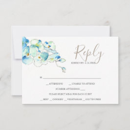 Vattenfärg orkidéblomma svar RSVP-kort