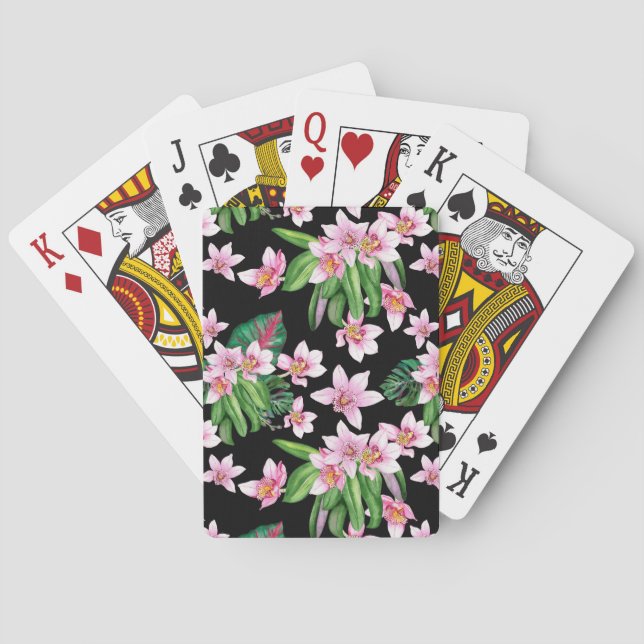 Vattenfärg Orkidéer Design 27  Casinokort (Baksidan)