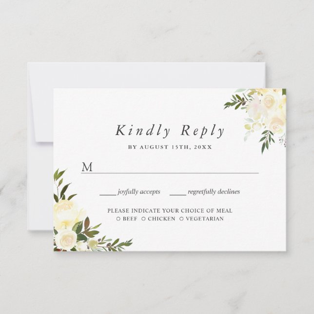 Vattenfärg OSA av elfenben-Chicens Blommigt med va Kort (Framsida)