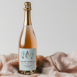 Vattenfärg ostron kustnära strandbröllop