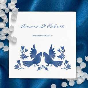 Vattenfärg Otomi-fåglar Pappersservett