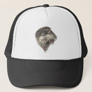 Vattenfärg Otter Animal Wildlife Natature Art Keps