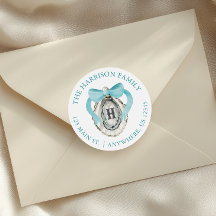 Vattenfärg Oyster Bow Monogram Adress