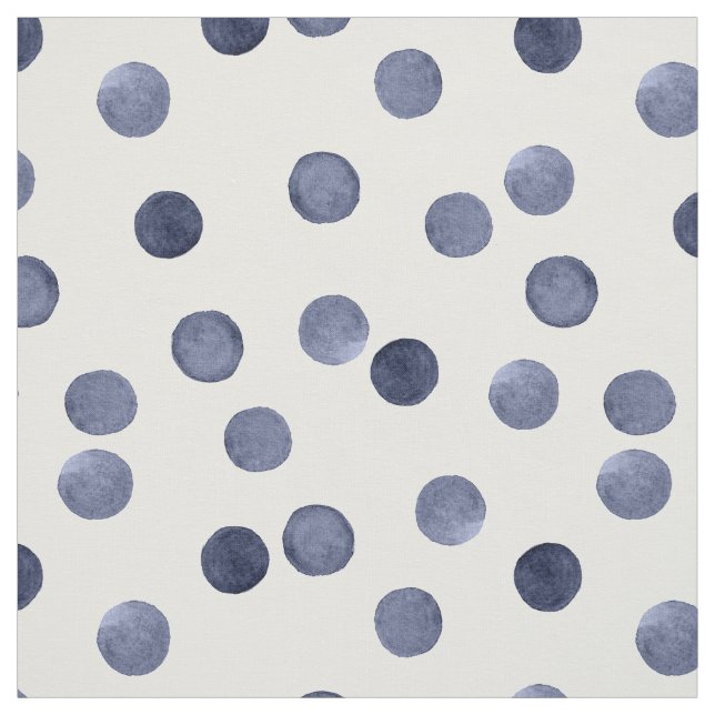 Vattenfärg. På blå polka dots . Tyg (Provkarta)