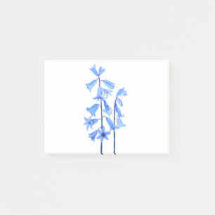 Vattenfärg på botaniska blåproppar post-it block