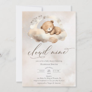 Vattenfärg på Cloud 9 Baby Shower Inbjudningar