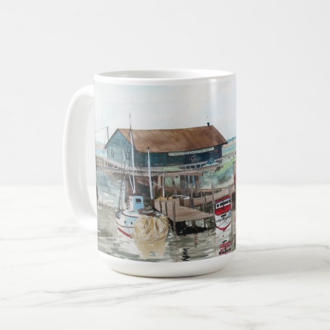 Vattenfärg på dockningssidan kaffemugg (Framsida vänster)
