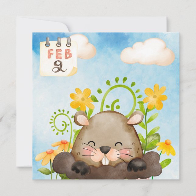 Vattenfärg på grunddagsmorgonen julkort (Framsida)