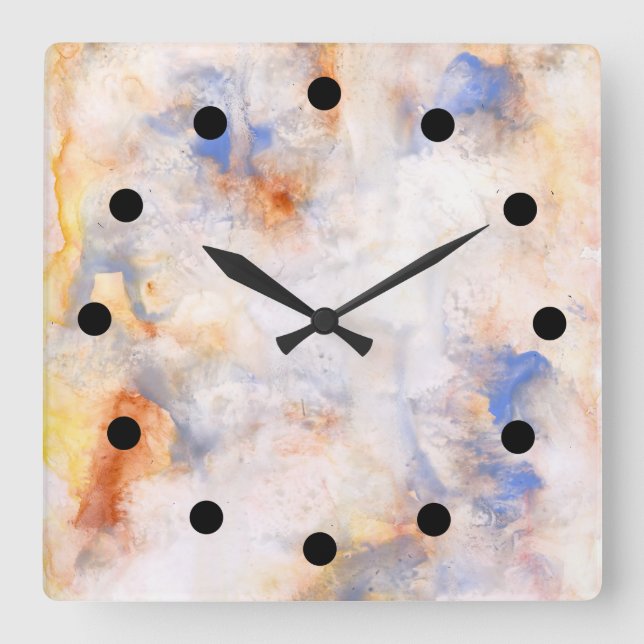 Vattenfärg på låset fyrkantig klocka (Framsida)