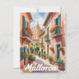 Vattenfärg på Mallorca Vykort