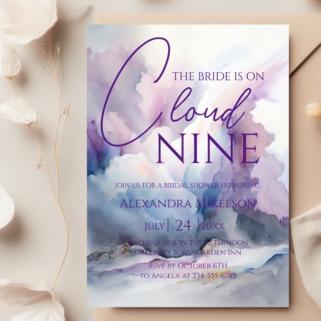 Vattenfärg på moln 9 Möhippa Inbjudningar (Skapare uppladdad)