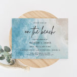 Vattenfärg på strandbäckenet inbjudningar<br><div class="desc">Lägg till anpassningsbar på baksidan på Beach Watercolor Destination Wedding INvitations om du vill ha mer information som behövs för dina gäster.</div>