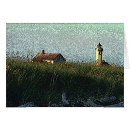 Vattenfärg på stranden hälsningskort